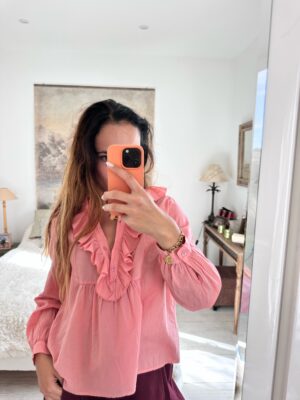 Blouse Volant Rose