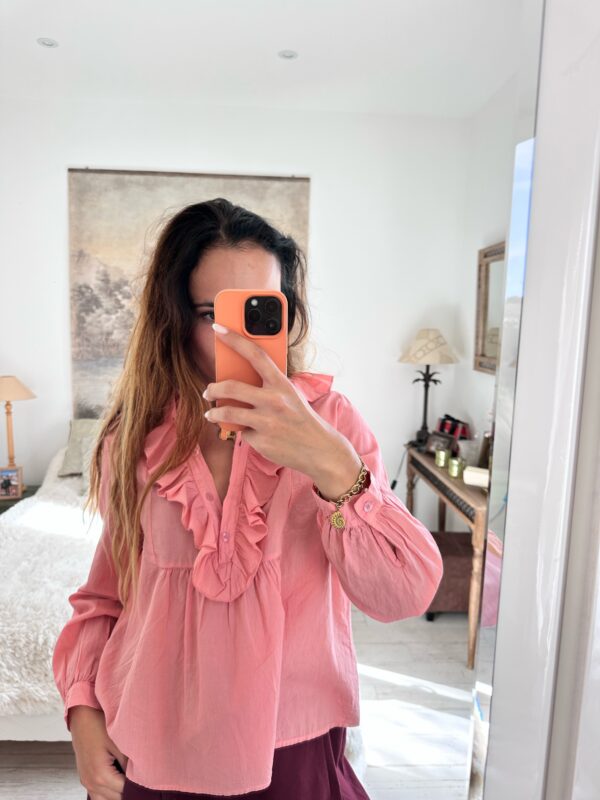 Blouse Volant Rose