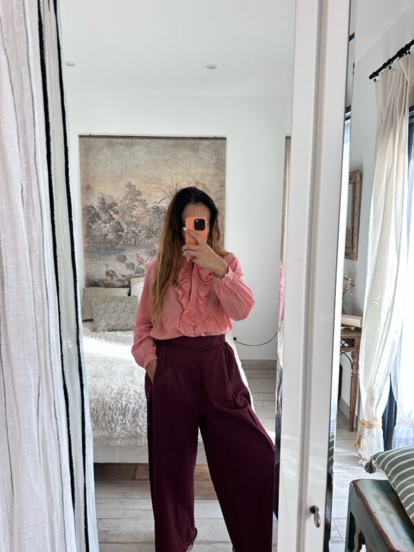 Blouse Volant Rose