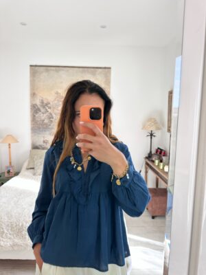 Blouse Volant Marine